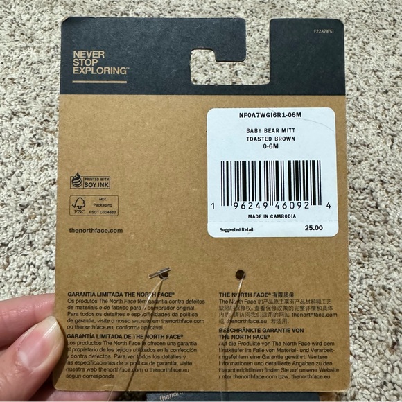 The North Face Baby Bear Suave Oso Mittens—0-6M - Picture 6 of 6